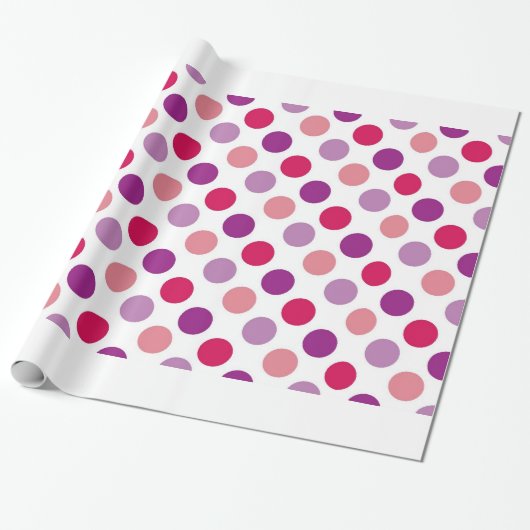 Zomerpolka stippen cadeaupapier (Uitgerold)