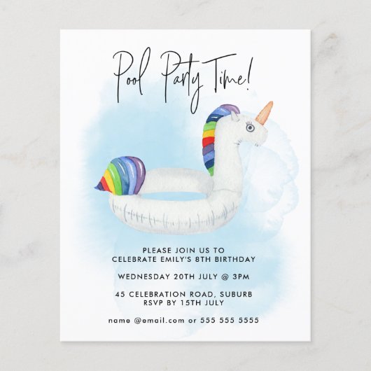 Zomerpool Regenboogregenboog Unicorn elke zondag (Voorkant)