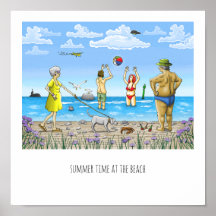 Zomerposter aan het strand