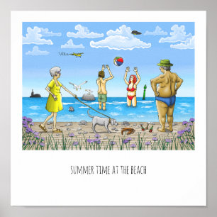 Zomerposter aan het strand poster