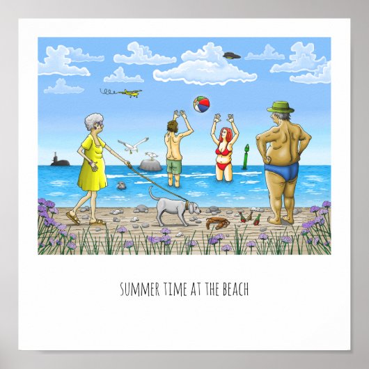Zomerposter aan het strand poster (Voorkant)