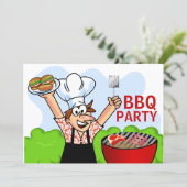 Zomerpret BBQ-feest Kaart (Staand voorkant)