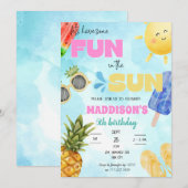 Zomerpret in de zon Zwembadfeest Verjaardag Kaart (Voorkant / Achterkant)