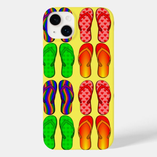 Zomerpret, Kleurrijke Teenslippers Case-Mate iPhone Case (Achterkant)