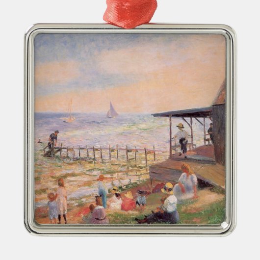 Zomerpret op het strand metalen ornament (Voorkant)