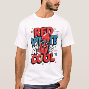 Zomerpret Rood Wit en Koel Patriotische Ijslolly T-shirt