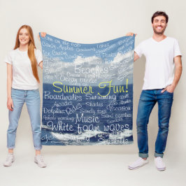 Zomerpret Strand Oceaan Golven Fleece Deken