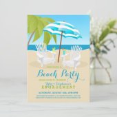 Zomerpret Strandfeest Uitnodigingen (Staand voorkant)