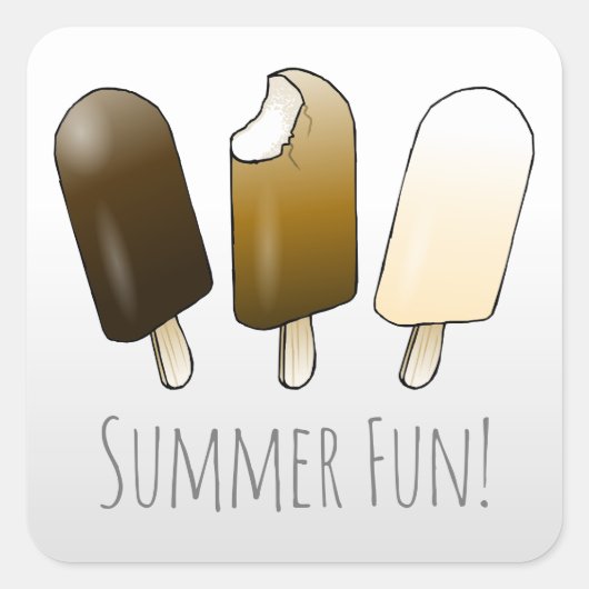 Zomerpret Verjaardag Vierkante Sticker (Voorkant)