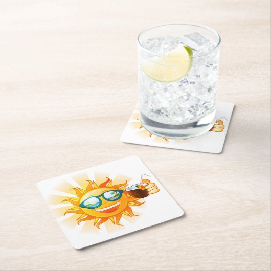 Zomerpret Zon Papieren Onderzetters (Insitu)