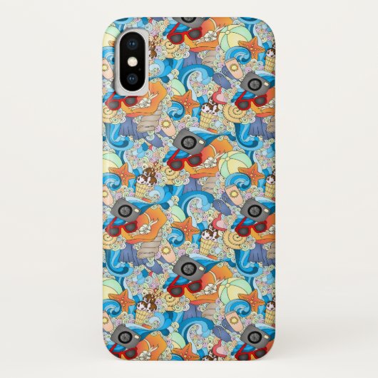 Zomerpretpatroon | Voeg uw initiaal 2 toe Case-Mate iPhone Case (Achterkant)