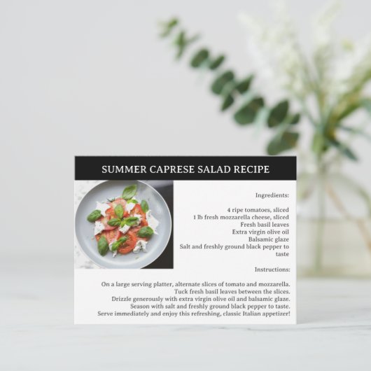 Zomerrecept makelaar of onroerend goed briefkaart (Staand voorkant)