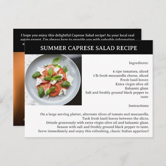 Zomerrecept makelaar of onroerend goed briefkaart (Voorkant / Achterkant)