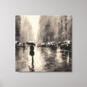 Zomerregen in de stad canvas afdruk (Voorkant)
