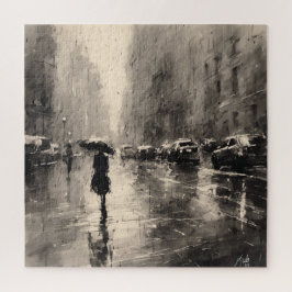 Zomerregen in de stad legpuzzel