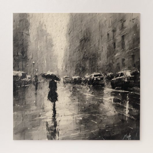 Zomerregen in de stad legpuzzel (Verticaal)