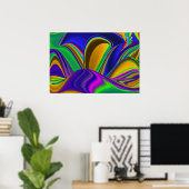Zomerregenboog, Abstracte 3D Regenboogkunst Poster (Thuiskantoor)