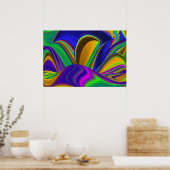 Zomerregenboog, Abstracte 3D Regenboogkunst Poster (Keuken)