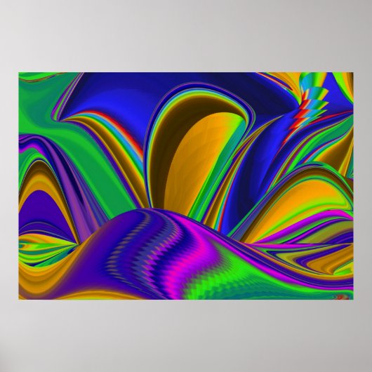 Zomerregenboog, Abstracte 3D Regenboogkunst Poster (Voorkant)