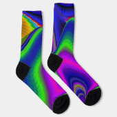 Zomerregenboog, Abstracte 3D Regenboogkunst Sokken (Rechts)