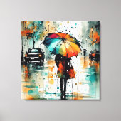 Zomerregens in de stad 2 canvas afdruk (Voorkant)