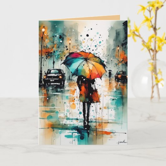 Zomerregens in de stad 2 kaart (Gele Bloem)