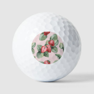 Zomerrijpe aardbeien: Waterverf roze Golfballen