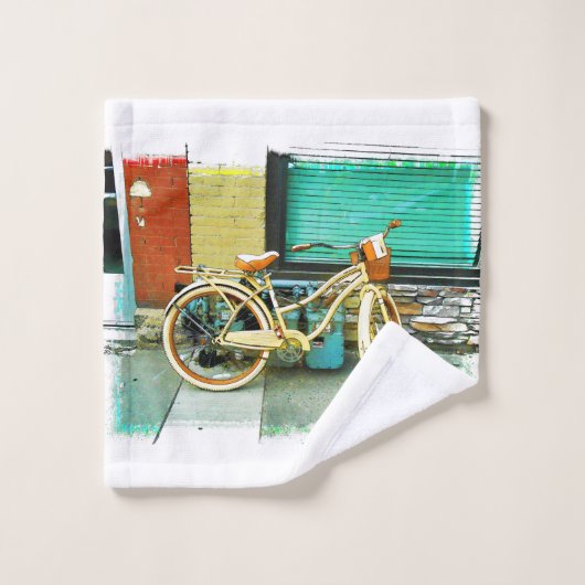 Zomerrit - Gele Fiets Bad Handdoek (Wasdoekje)