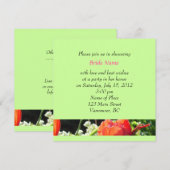 zomerrode bloemen - korte douche kaart (Voorkant / Achterkant)