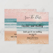 Zomerromance: Elegant strand Save The Date (Voorkant / Achterkant)
