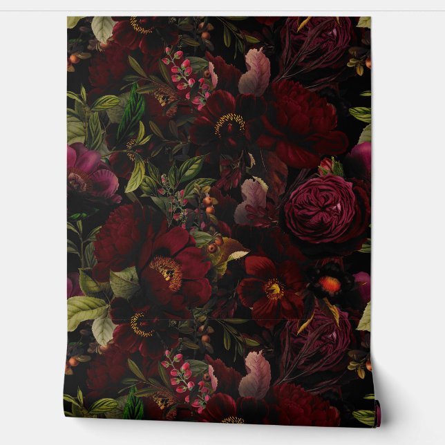  Zomerromantiek Maximalisme Moody Floral Behang (Afrollen)