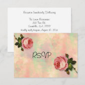 Zomerros Bruiloftsreceptie RSVP Kaart (Voorkant / Achterkant)