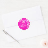 Zomerroze bloemetjes Happy Birthday Name sticker (Envelop)