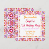  zomerroze Paarse  van Girl Kaart (Voorkant / Achterkant)