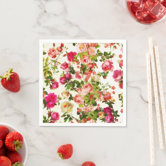  zomerroze pinda ' s bloemen servet (Insitu)