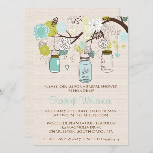 Zomer's Dream Bridal Shower Uitnodiging (Voorkant / Achterkant)