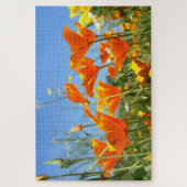 Zomers gevoel van wilde oranje bloemen. legpuzzel (Verticaal)