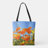 Zomers gevoel van wilde oranje bloemen. tote bag (Achterkant)