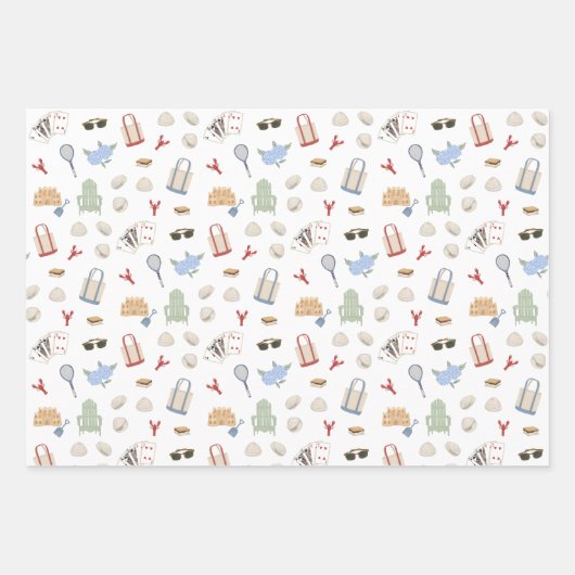 Zomers in New England Kustfamilie vakantie Inpakpapier Vel (Voorkant)