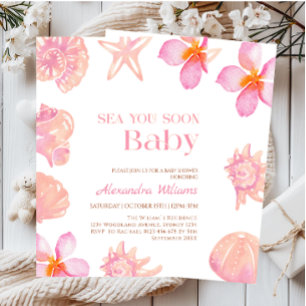 Zomers Strandschelp Babyshower Kaart