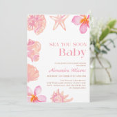 Zomers Strandschelp Babyshower Kaart (Staand voorkant)