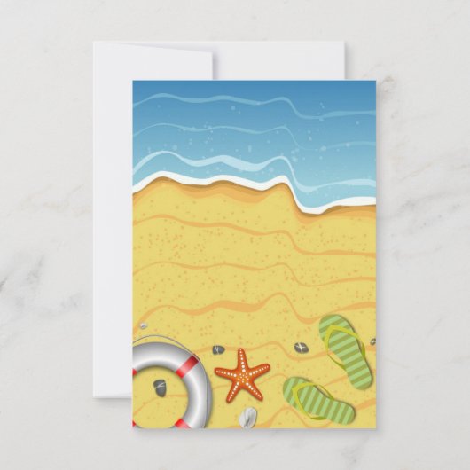 zomers strandwedstrijd kaart (Achterkant)