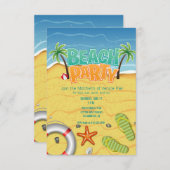 zomers strandwedstrijd kaart (Voorkant / Achterkant)