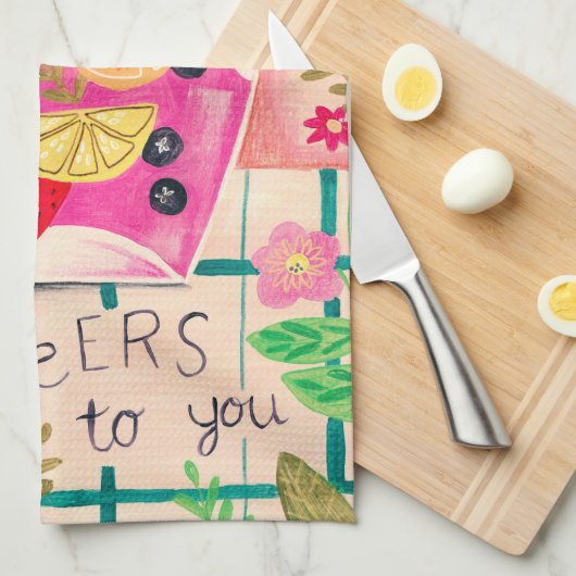 Zomersangria Theedoek (Quarter Fold)