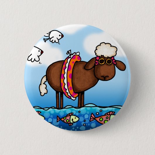 zomerschaap ronde button 5,7 cm (Voorkant)