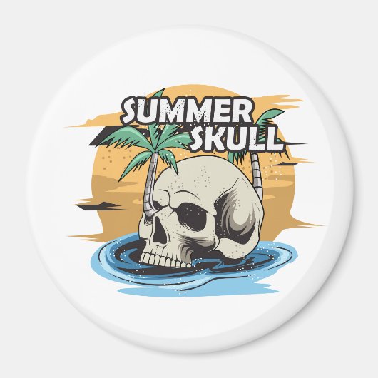 zomerschedel hand getekend magneet (Voorkant)