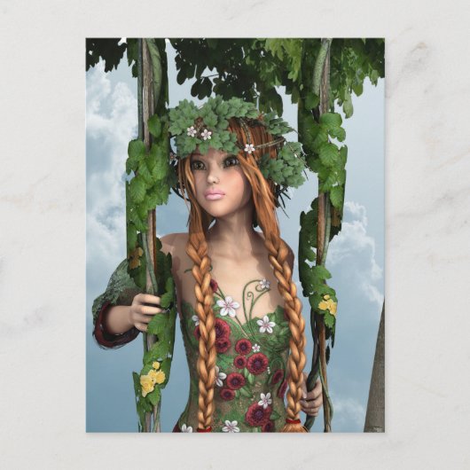 zomerschommel briefkaart (Voorkant)