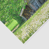 Zomerschuur met Stacks van Logs & Dandelion Field Tissuepapier (Detail)