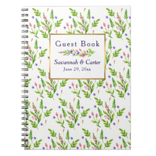 zomerse bloemen bruiloft gastenboek notitieboek