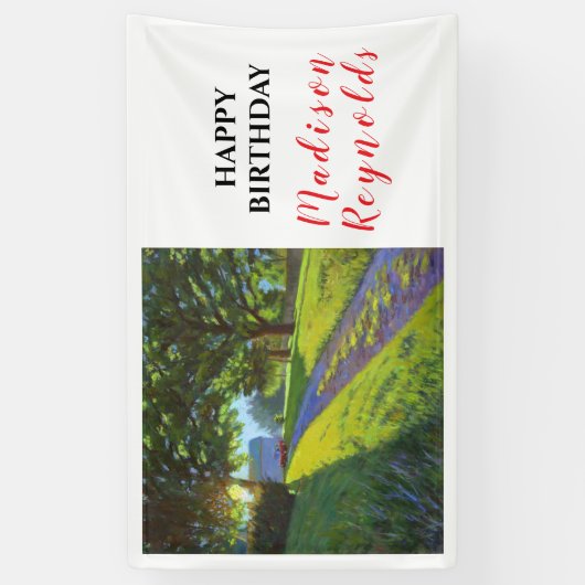 Zomerse Boerderij Scene In Helder Zonlicht Verjaar Spandoek (Verticaal)